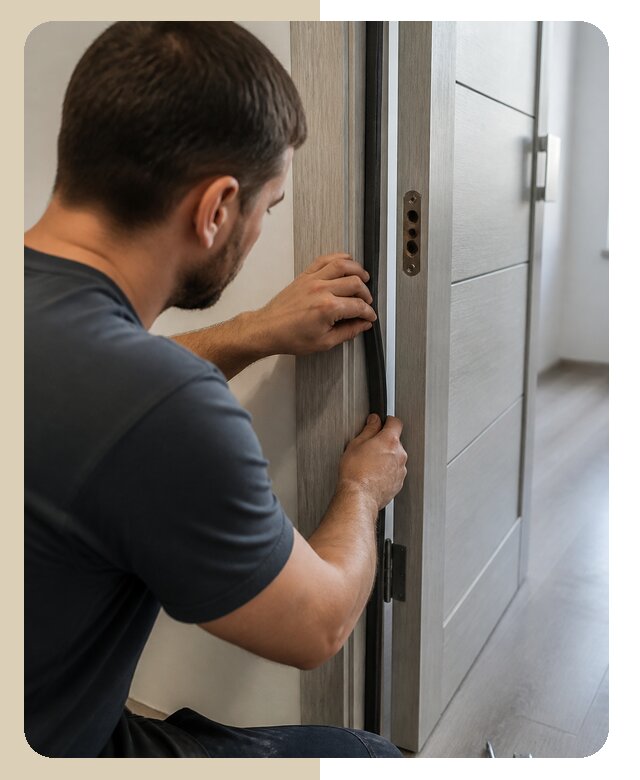 Качественный монтаж притвора входной двери под ключ в Ломоносове